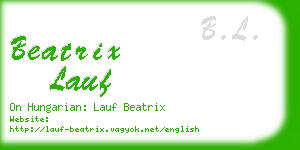 beatrix lauf business card